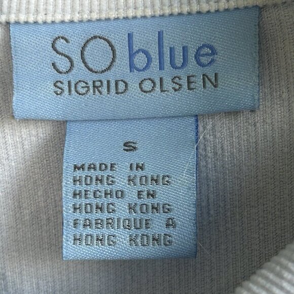 So Blue Sigrid Olsen Light Blue Pinwale Corduroy Trucker Jacket Size Small - Picture 5 of 9